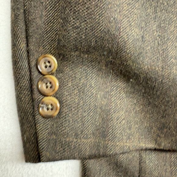 Oscar de la Renta Men's Tailored Wool Blazer Jacket  Brown Tweed Sport Coat VTG - Picture 3 of 9